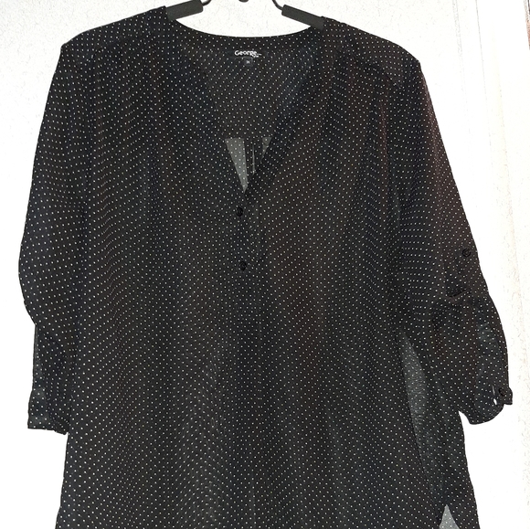 Oversized, Sheer polka dot blouse - Picture 2 of 7